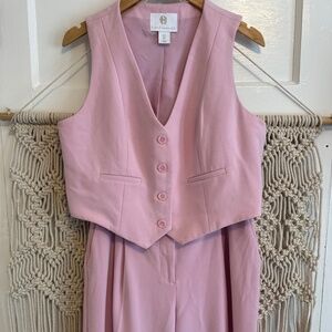 HOUSE OF HARLO 1960 powder pink and so classy! 2pc Vest & Wide Leg Pants Set